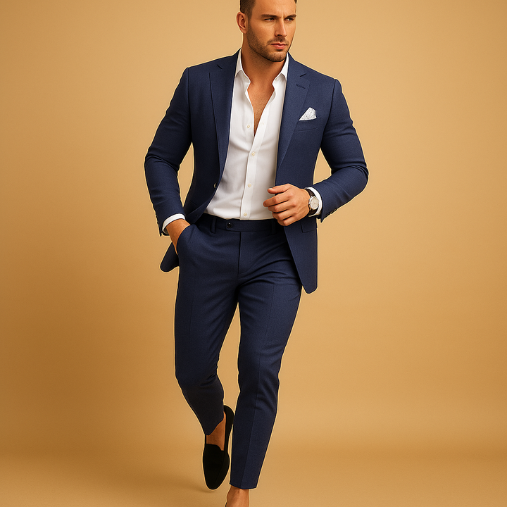 Slim fit suit with blazer and trousers for men | Ethan