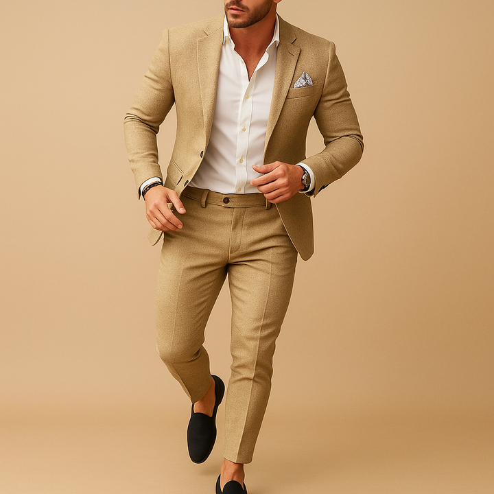 Slim fit suit with blazer and trousers for men | Ethan