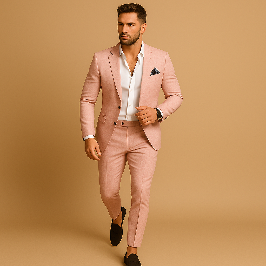 Slim fit suit with blazer and trousers for men | Ethan