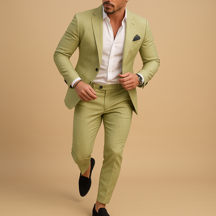 Slim fit suit with blazer and trousers for men | Ethan