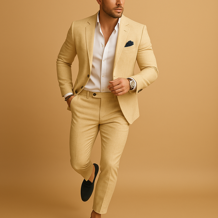 Slim fit suit with blazer and trousers for men | Ethan