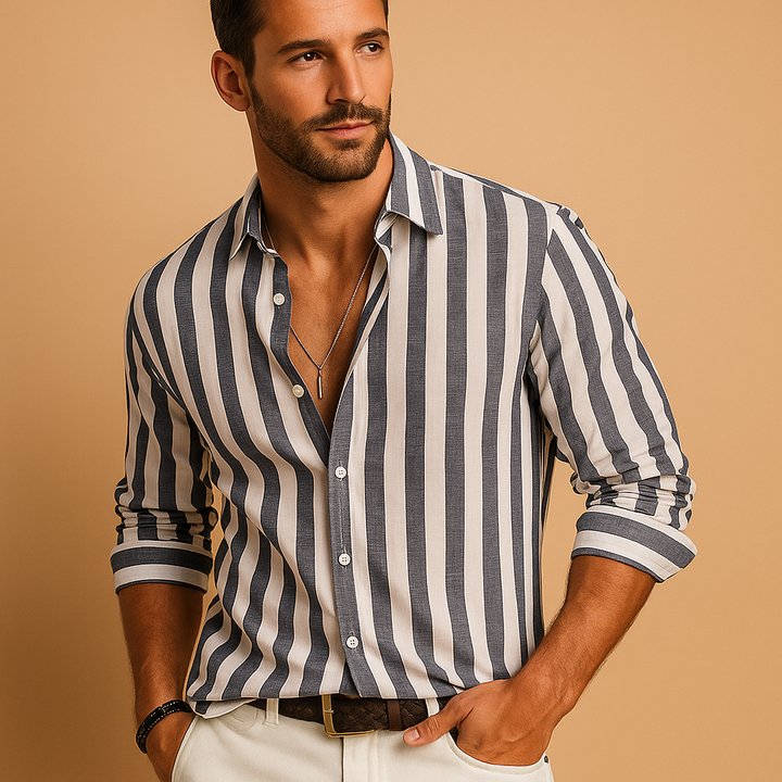 Striped long sleeve shirt for men | Adrian