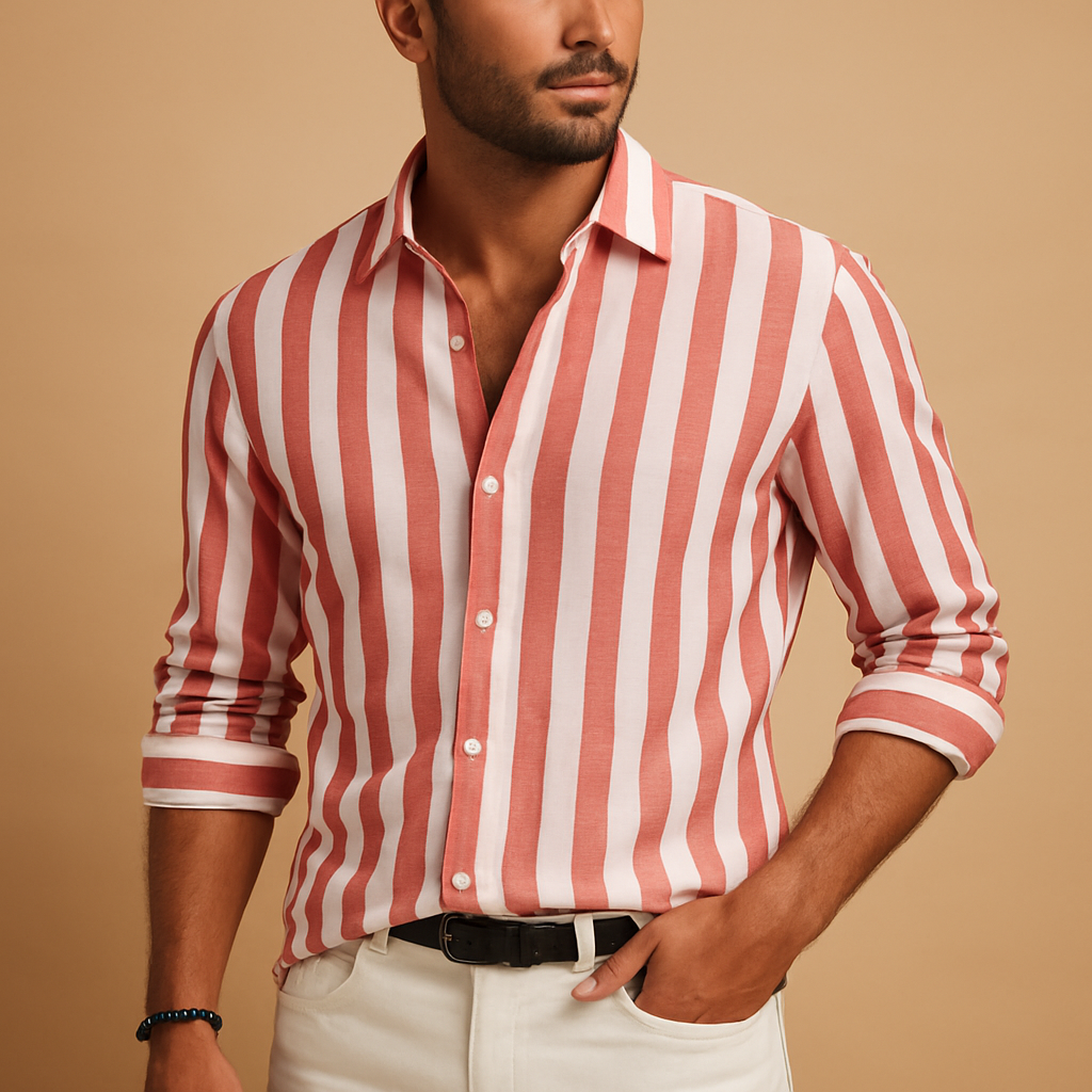 Striped long sleeve shirt for men | Adrian