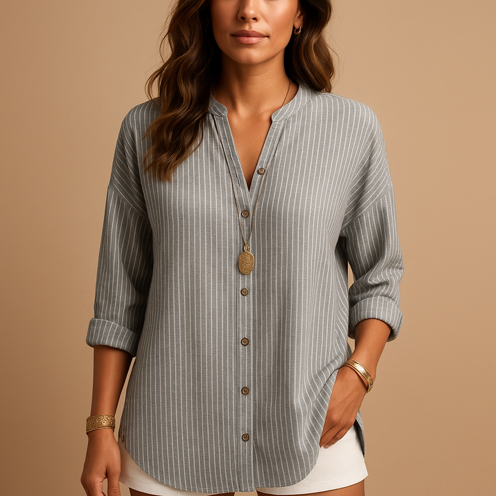 Striped V-neck shirt for women | Felicity