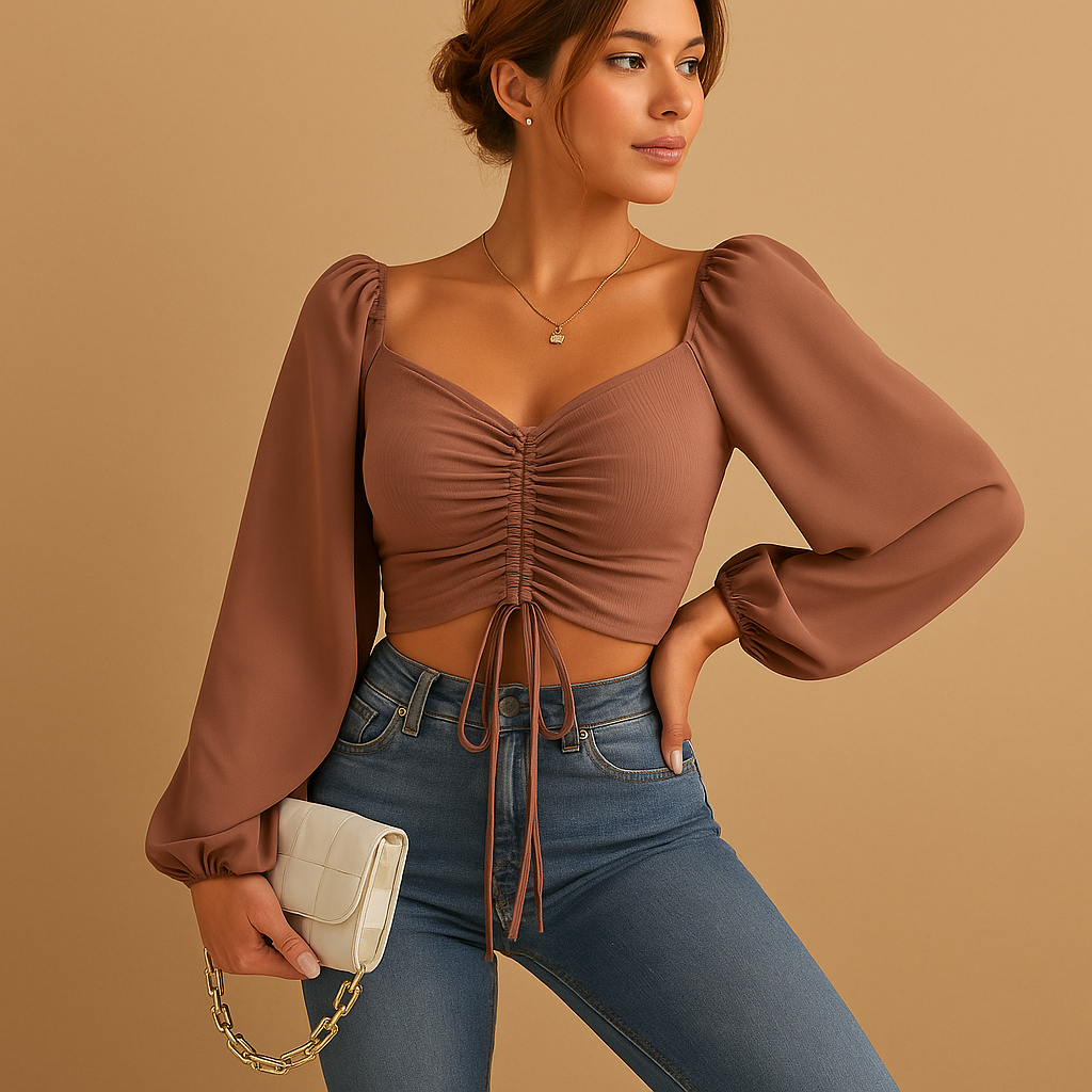 Sweetheart neckline blouse for women | Isla
