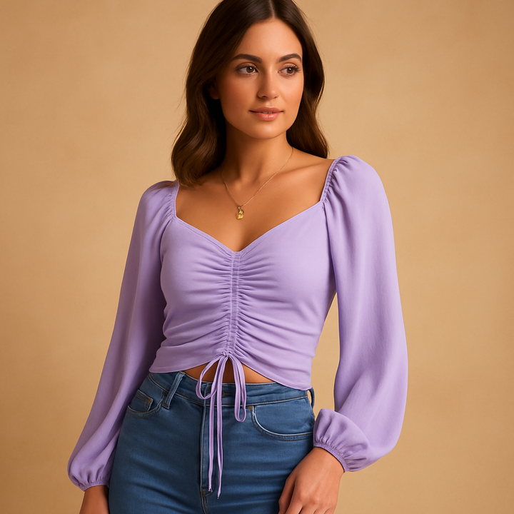 Sweetheart neckline blouse for women | Isla