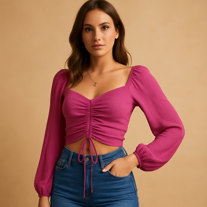Sweetheart neckline blouse for women | Isla