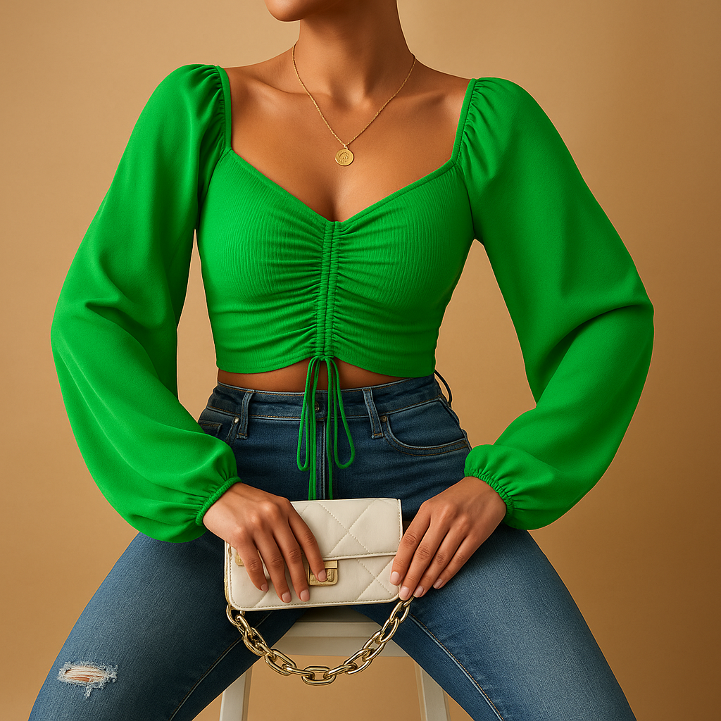 Sweetheart neckline blouse for women | Isla