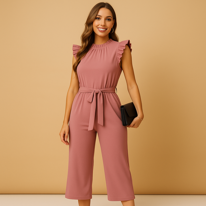 Tailored jumpsuit with belt for women | Naomi
