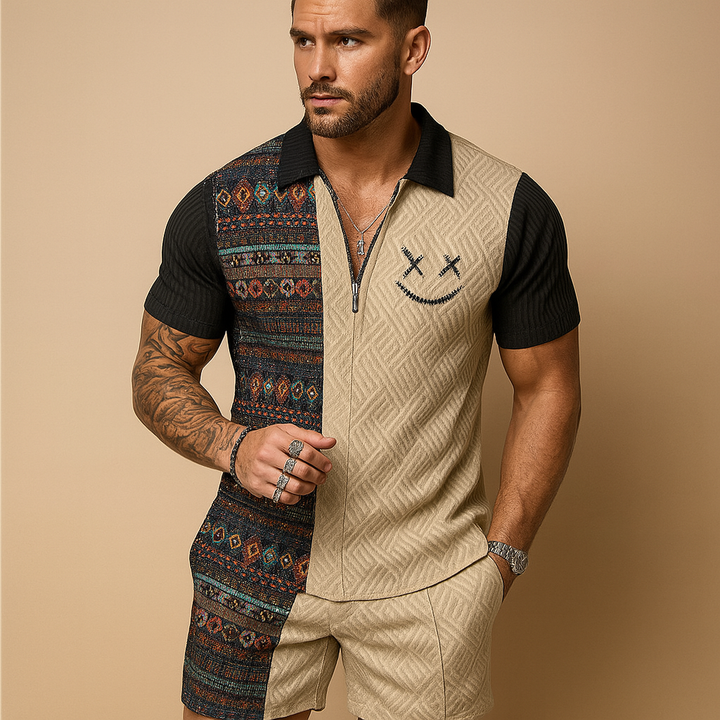 Vintage polo and shorts summer set for men | Elliot
